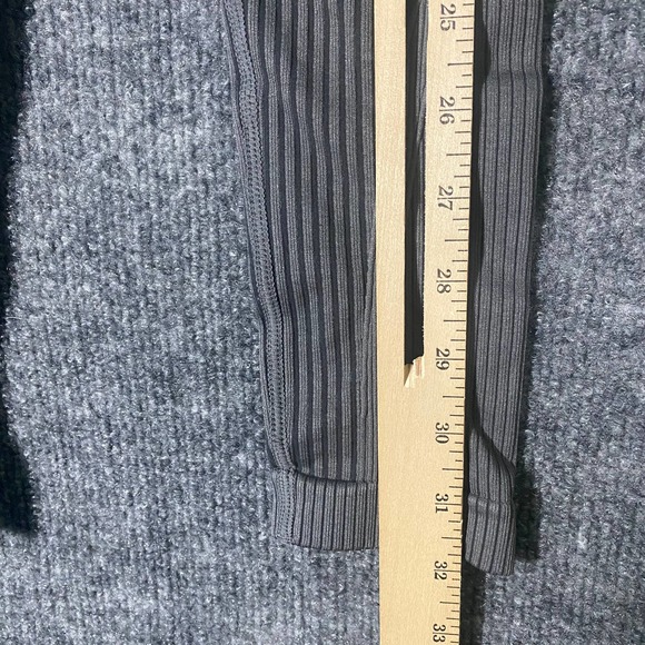 Zyia Active Leggings XS Gray High Rise Angle Grid Performance Ribbed 7/8 - Picture 11 of 13